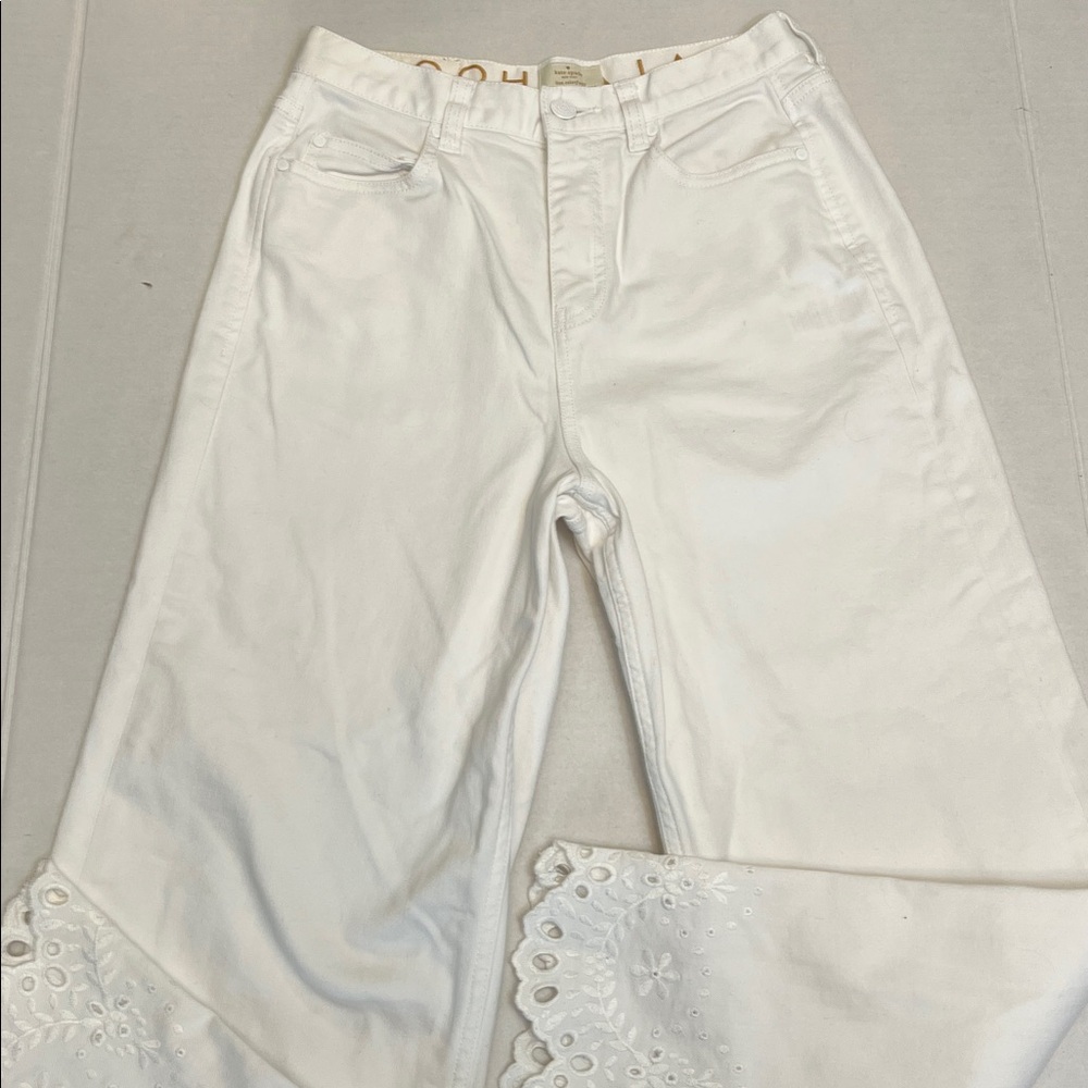 KATE SPADE PREPPY BROOME STREET CUTWORK DENIM ANKLE JEANS 26 - Picture 6 of 16